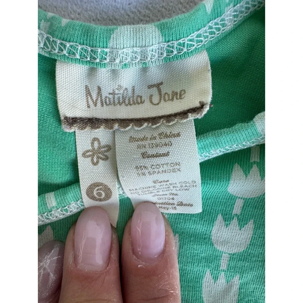 Matilda Jane Girls Dress Lot Size 6 Green Tulip Purple Tiered Ruffle Boutique